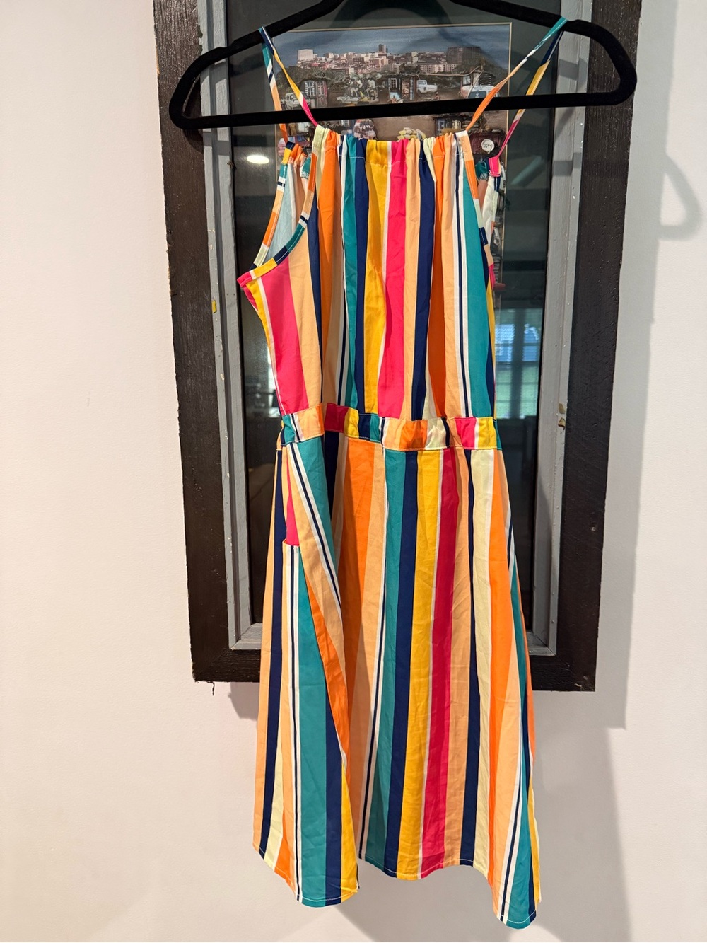 Colorful Striped Halter Summer Dress - Picture 4 of 5